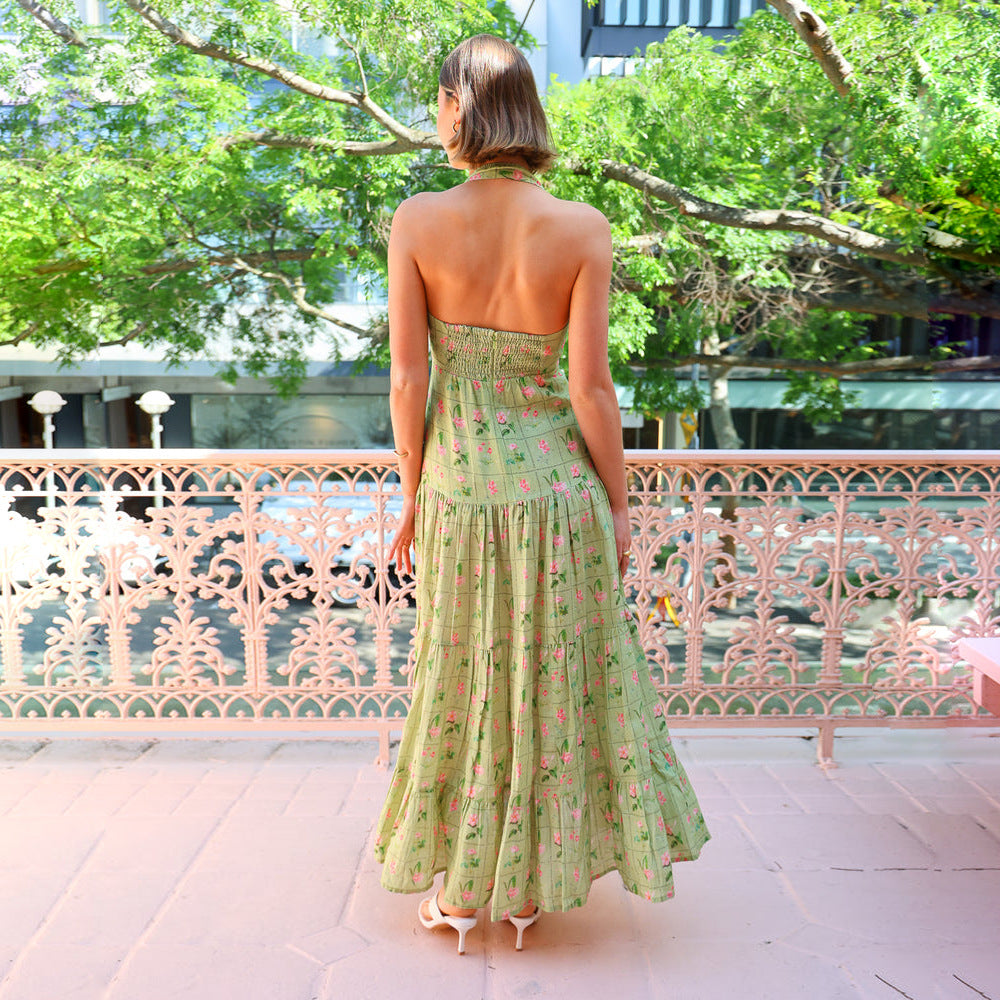 Lena Damen Sommerkleid Mit Offenem Rücken, Leichte Baumwolle, A-Linie, Smocked Mieder, Ideal Für Frühling/Sommer-2
