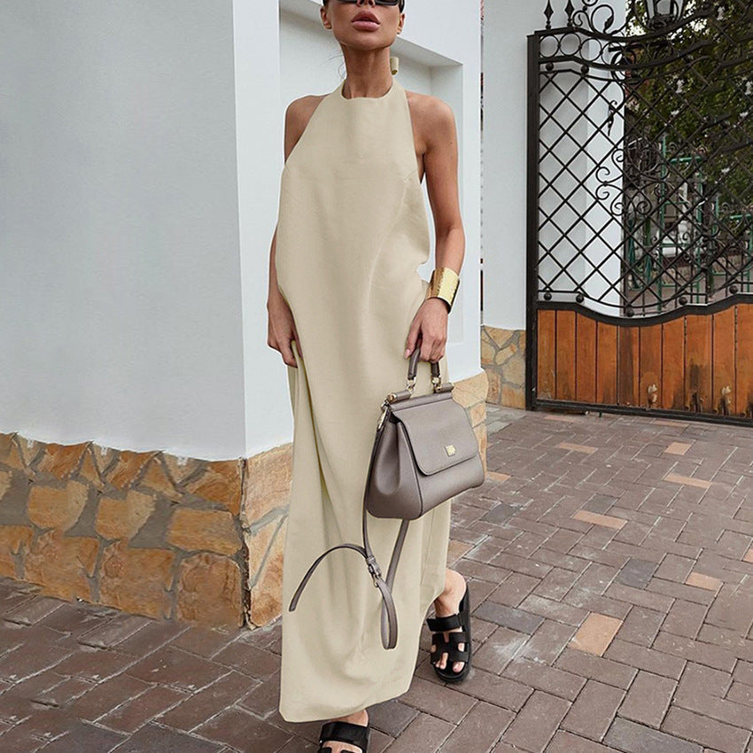 Variant image for Lena Damen Maxi Kleid - Baumwolle - Lockerer Schnitt - Elegantes Sommerkleid für Strand und Freizeit-1